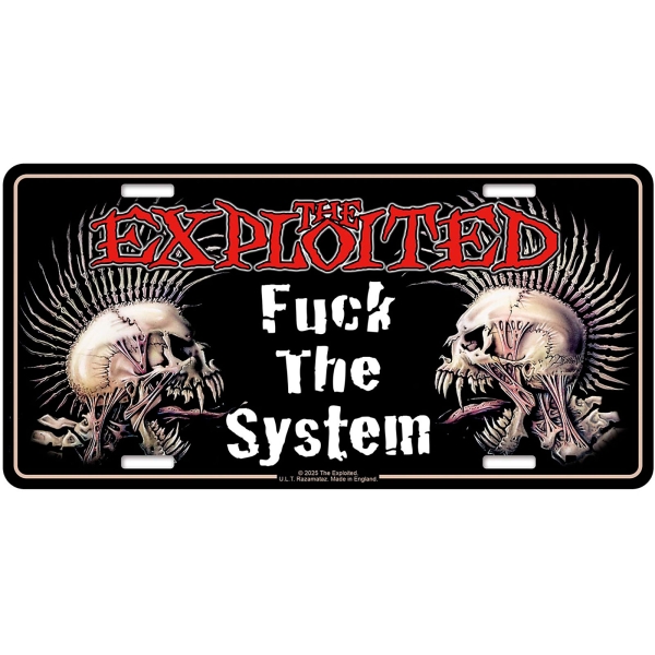 The Exploited - Number Plate: Fuck The System i gruppen MERCHANDISE / Merch / Nyheter / Punk hos Bengans Skivbutik AB (5676500)
