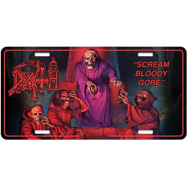 Death - Number Plate Scream Bloody Gore (30 i gruppen MERCHANDISE / Merch / Kommende / Metal hos Bengans Skivbutik AB (5676505)