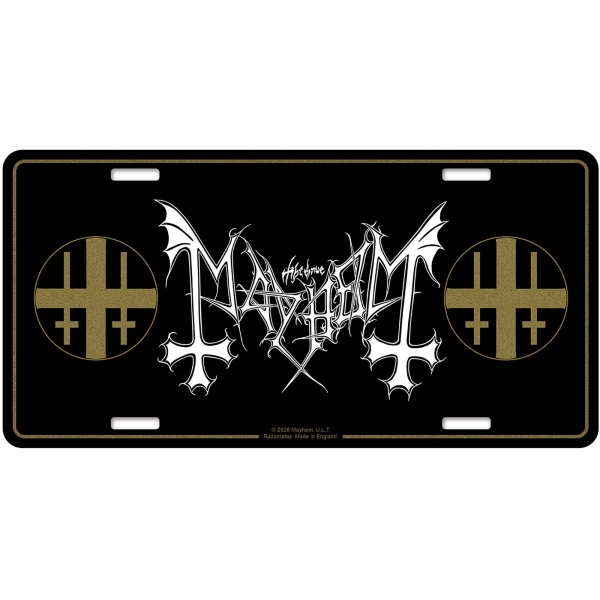 Mayhem - Number Plate: Logo i gruppen MERCHANDISE / Merch / Nyheter / Metal hos Bengans Skivbutik AB (5676511)