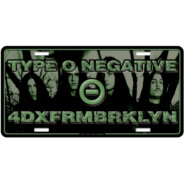Type O Negative - Number Plate: 4Dxfrmbrklyn i gruppen MERCHANDISE / Merch / Nyheter / Metal hos Bengans Skivbutik AB (5676513)