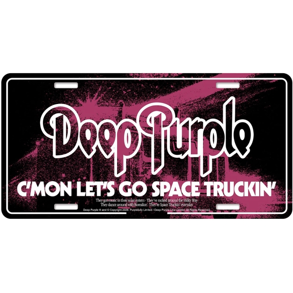 Deep Purple - Number Plate: Space Truckin' i gruppen MERCHANDISE / Merch / Nyheter / Metal hos Bengans Skivbutik AB (5676520)