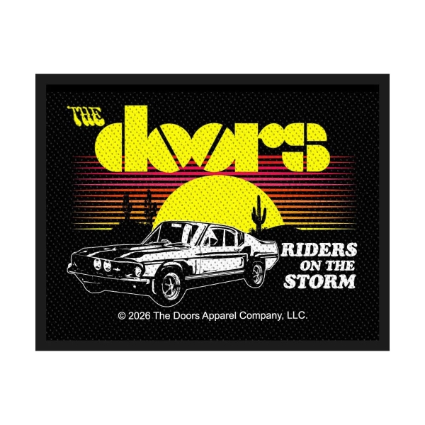 The Doors - Standard Woven Patch: Riders On The Storm i gruppen MERCHANDISE / Tøypatch / / hos Bengans Skivbutik AB (5676544)