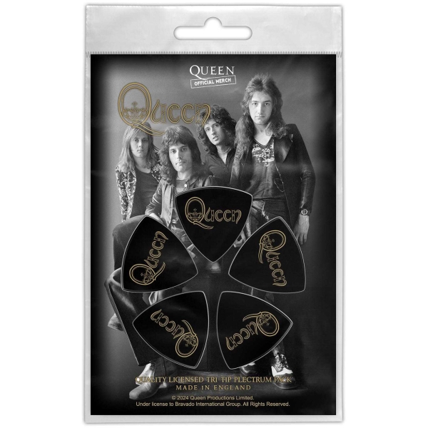 Queen - Tri-Tip Plectrum Pack: Logo i gruppen MERCHANDISE / Merch / Nyheter / Pop-Rock hos Bengans Skivbutik AB (5676555)
