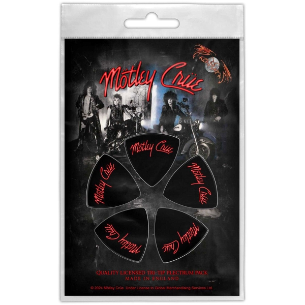 Motley Crue - Tri-Tip Plectrum Pack: Logo i gruppen MERCHANDISE / Merch / Nyheter / Metal hos Bengans Skivbutik AB (5676556)