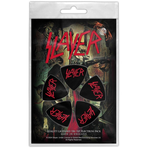 Slayer - Tri-Tip Plectrum Pack: Logo i gruppen MERCHANDISE / Merch / Nyheter / Metal hos Bengans Skivbutik AB (5676565)