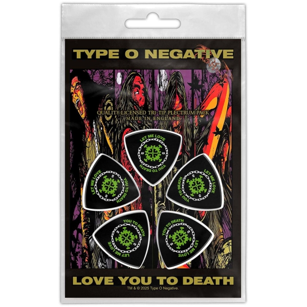 Type O Negative - Tri-Tip Plectrum Pack: Love You To Death i gruppen MERCHANDISE / Merch / Nyheter / Metal hos Bengans Skivbutik AB (5676572)