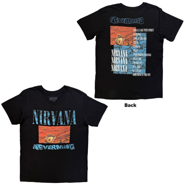 Nirvana - Unisex T-Shirt: Waves (Black) (Back Print) i gruppen MERCHANDISE / T-shirt / Nyheter / Pop-Rock hos Bengans Skivbutik AB (5676578r)