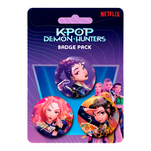 K-Pop Demon Hunters - Pack 3 Badges i gruppen MERCHANDISE / Pin-Button Badge / / hos Bengans Skivbutik AB (5677812)
