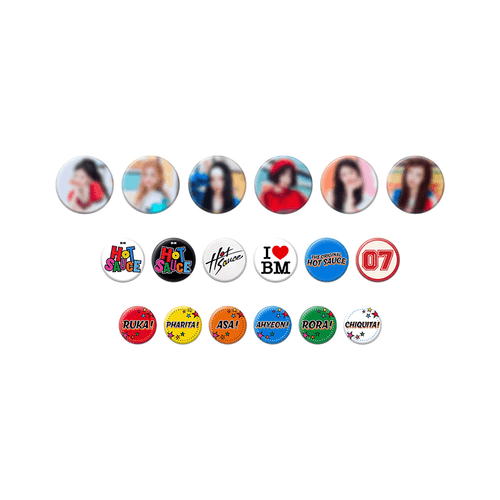 Babymonster - Hotsauce - Random Pin Button Set i gruppen MERCHANDISE / Merch / Kommende / K-Pop hos Bengans Skivbutik AB (5678000)