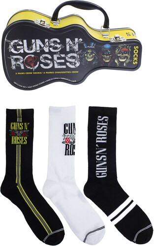 Guns N' Roses - Crew Socks (3 Pack Collector Guitar Shape Tin) i gruppen MERCHANDISE / Strumpor / Heavy Metal hos Bengans Skivbutik AB (5680196)