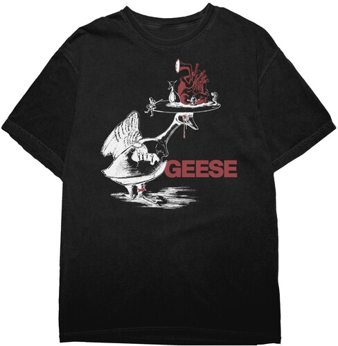 Geese - Head On Platter - T-Shirt (Black) i gruppen MERCHANDISE / T-shirt / Pop-Rock hos Bengans Skivbutik AB (5680224r)