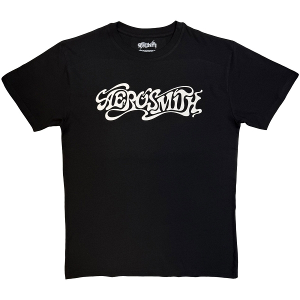 Aerosmith - Logo Mono Uni Bl T-Shirt i gruppen MERCHANDISE / T-shirt / Kommende / Metal hos Bengans Skivbutik AB (5680721r)