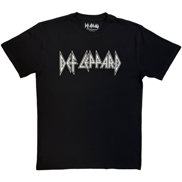 Def Leppard - Logo Mono Uni Bl T-Shirt i gruppen MERCHANDISE / T-shirt / Kommende / Metal hos Bengans Skivbutik AB (5680734r)