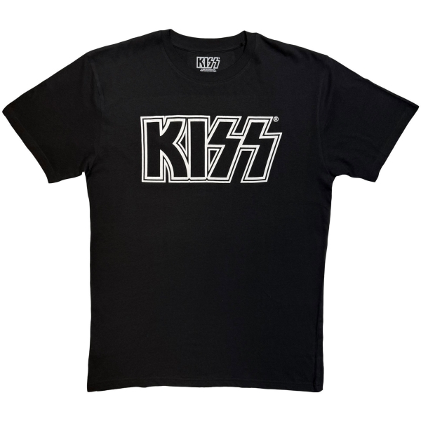Kiss - Logo Mono Uni Bl T-Shirt i gruppen MERCHANDISE / T-shirt / Kommende / Metal hos Bengans Skivbutik AB (5680757r)