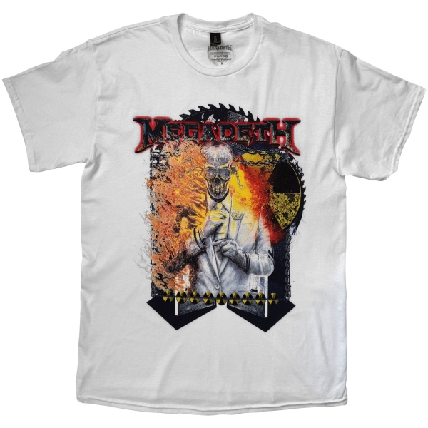 Megadeth - Vic Sawblade Uni Wht T-Shirt i gruppen MERCHANDISE / T-shirt / Kommende / Metal hos Bengans Skivbutik AB (5680760r)
