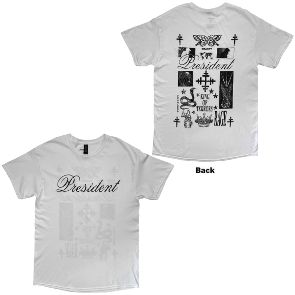 President - King Of Terrors Uni Wht T-Shirt i gruppen MERCHANDISE / T-shirt / Kommende / Metal hos Bengans Skivbutik AB (5680775r)