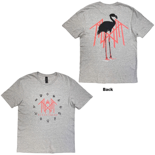 Sleep Token - Flamingo Pink Logo Uni Grey T-Shirt i gruppen MERCHANDISE / T-shirt / Kommende / Metal hos Bengans Skivbutik AB (5680792r)