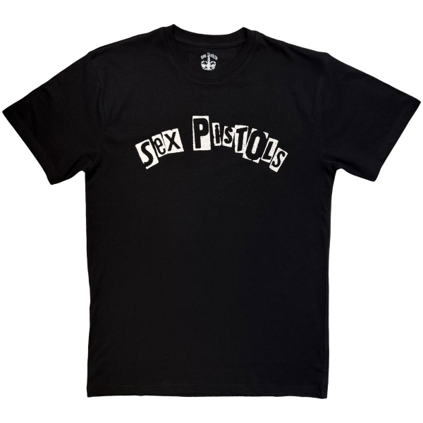 Sex Pistols - Logo Mono Uni Bl T-Shirt i gruppen MERCHANDISE / T-shirt / Kommende / hos Bengans Skivbutik AB (5680794r)