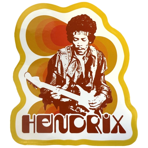 Jimi Hendrix - Jimi & Guitar Sticker i gruppen MERCHANDISE / Merch / Kommende / Pop-Rock hos Bengans Skivbutik AB (5680937)