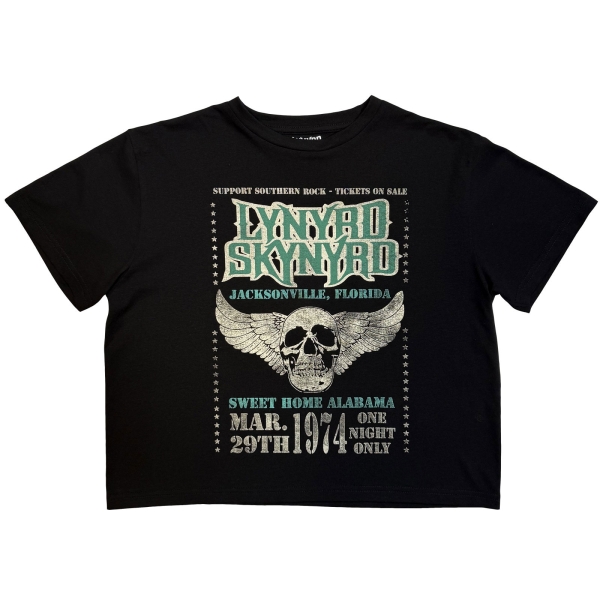 Lynyrd Skynyrd - Winged Skull Lady Bl Crop Top i gruppen MERCHANDISE / T-shirt / Kommende / Pop-Rock hos Bengans Skivbutik AB (5681168r)