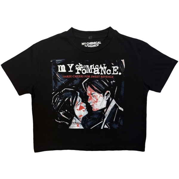 My Chemical Romance - Three Cheers Lady Bl Crop Top i gruppen MERCHANDISE / T-shirt / Kommende / Pop-Rock hos Bengans Skivbutik AB (5681169r)
