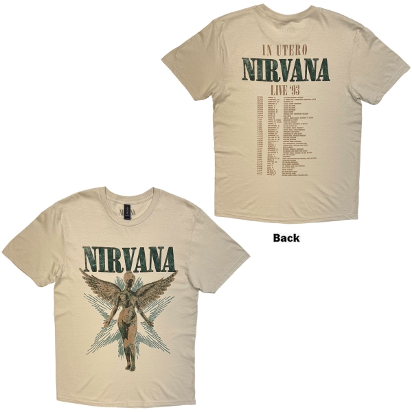 Nirvana - Angel Vintage Uni Sand T-Shirt i gruppen MERCHANDISE / T-shirt / Kommende / Pop-Rock hos Bengans Skivbutik AB (5681180r)