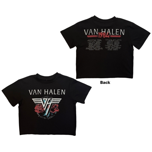 Van Halen - 84 Tour Lady Bl Crop Top i gruppen MERCHANDISE / T-shirt / Kommende / Metal hos Bengans Skivbutik AB (5681191r)