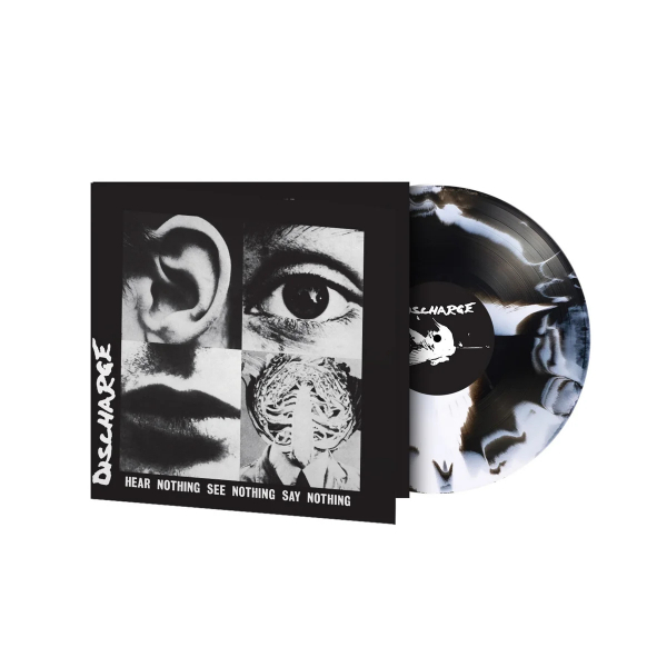 Discharge - Hear Nothing See Nothing Say Nothing (White & Black Swirl Vinyl LP) i gruppen VI TIPSER / Fredagsutgivelser / 2026-09-18 hos Bengans Skivbutik AB (5681651)