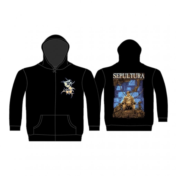 Sepultura - Zip Hood - Chaos Ad (Xl) i gruppen MERCHANDISE / Hoodies / Kommende / Metal hos Bengans Skivbutik AB (5682317)
