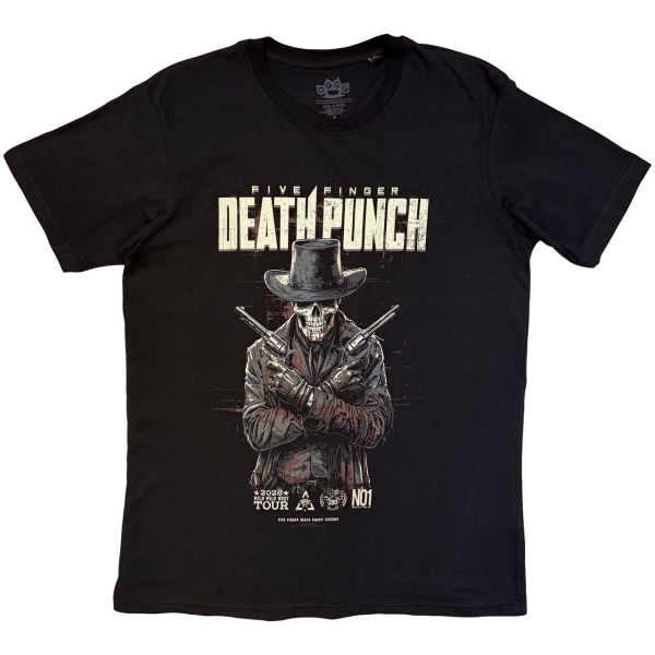 Five Finger Death Punch - Crossed Pistols Full Colour Uni Bl T-Shirt i gruppen MERCHANDISE / T-shirt / Nyheter / Metal hos Bengans Skivbutik AB (5683368r)