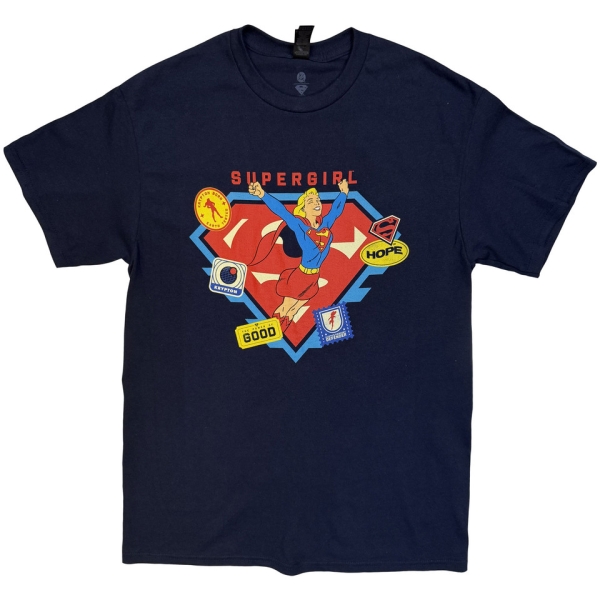 Supergirl The Movie - Stickers Uni Navy T-Shirt i gruppen MERCHANDISE / T-shirt / Soundtrack hos Bengans Skivbutik AB (5683532r)