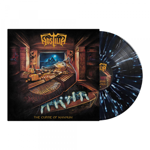 Hostilia - The Curse Of Khamun (Dark Night Blue Splatter Vinyl LP - Bengans Edition!) i gruppen VINYL / Kommende / Metal hos Bengans Skivbutik AB (5684497)