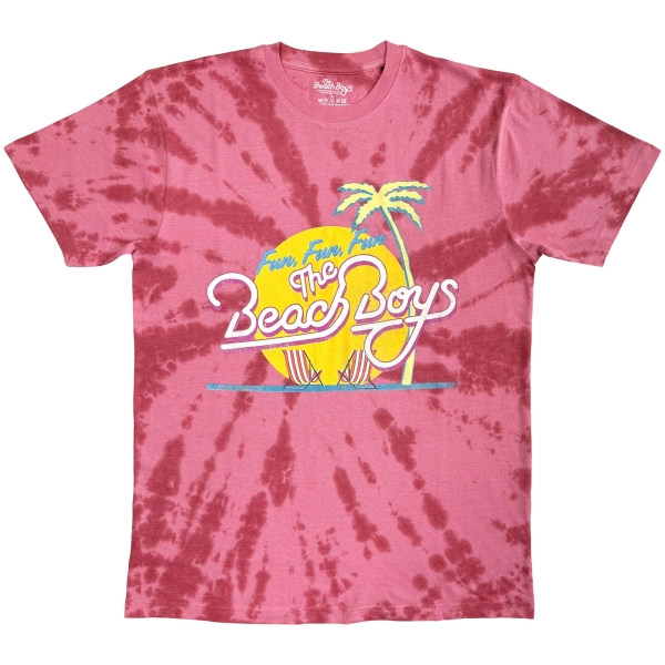 Beach Boys - Fun, Fun, Fun Uni Red Dipdye T-Shirt i gruppen MERCH / Klær / T-skjorter hos Bengans Skivbutik AB (5685406r)