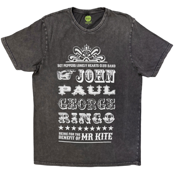 The Beatles - Mr Kite Stone Wash Uni Char T-Shirt i gruppen MERCH / Klær / T-skjorter hos Bengans Skivbutik AB (5685409r)