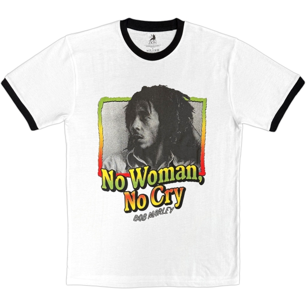 Bob Marley - No Woman, No Cry Ringer Uni Wht T-Shirt i gruppen MERCH / Klær / T-skjorter hos Bengans Skivbutik AB (5685414r)