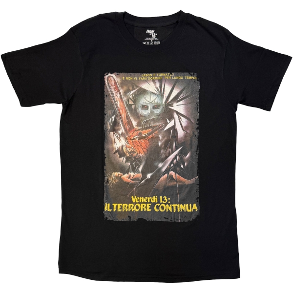 Friday The 13Th - Il Terrore Continua Uni Bl T-Shirt i gruppen MERCH / Klær / T-skjorter hos Bengans Skivbutik AB (5685435r)