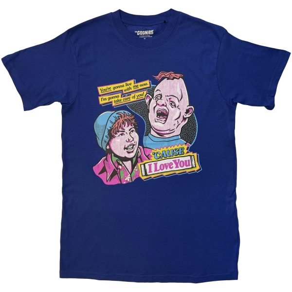 The Goonies - Cause L Love You Uni Navy T-Shirt i gruppen MERCH / Klær / T-skjorter hos Bengans Skivbutik AB (5685442r)