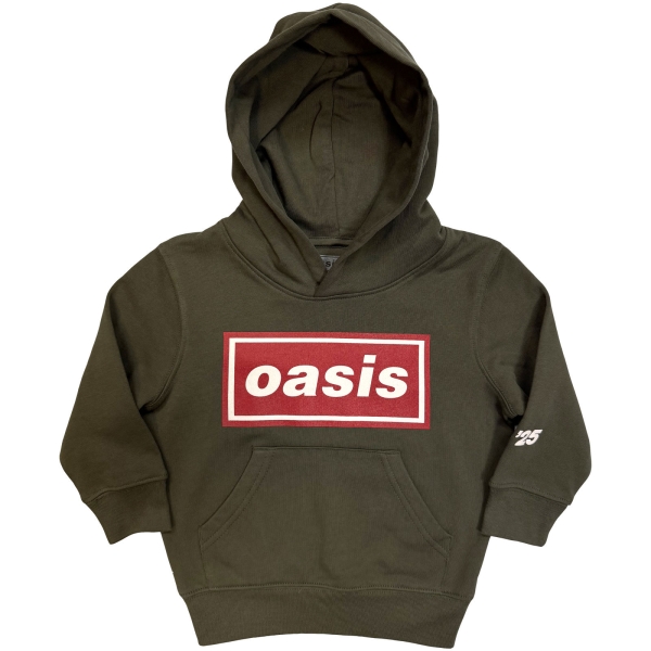 Oasis - Red Decca Logo Boys Khaki Hoodie i gruppen MERCH / Klær / Barneklær hos Bengans Skivbutik AB (5685468r)