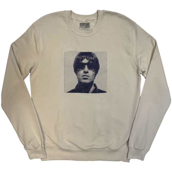 Oasis - Liam Embroidered Portrait Uni Cream Sweatshirt i gruppen MERCH / Klær / Collegegensere hos Bengans Skivbutik AB (5685488r)
