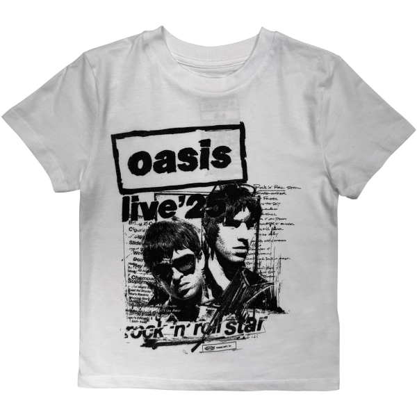 Oasis - Live '25 Rock N Roll Star Boys Wht T-Shirt i gruppen MERCH / Klær / Barneklær hos Bengans Skivbutik AB (5685491r)