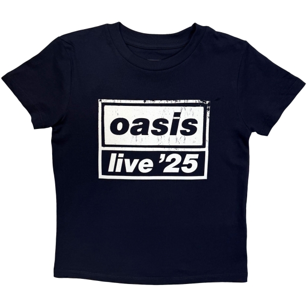 Oasis - Live '25 Distressed Lockup Boys Navy T-Shirt i gruppen MERCH / Klær / Barneklær hos Bengans Skivbutik AB (5685496r)