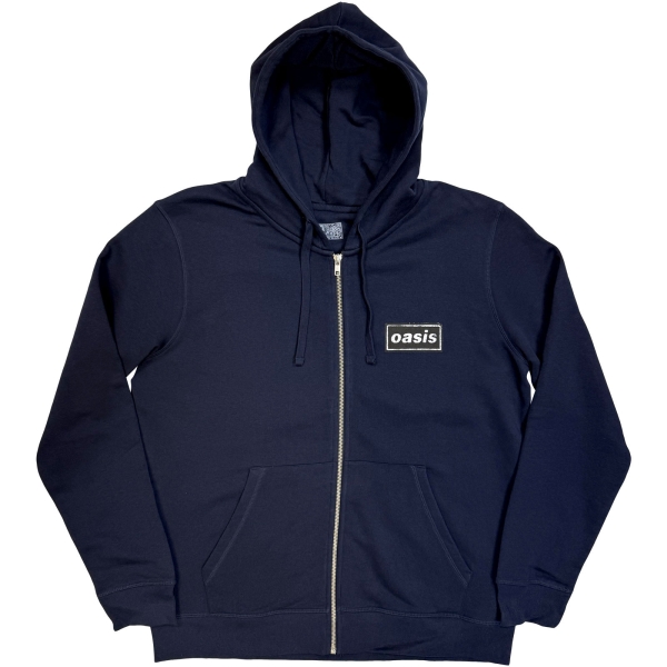 Oasis - Stencil Logo Uni Navy Zip Hoodie i gruppen MERCH / Klær / Hettegensere hos Bengans Skivbutik AB (5685499r)