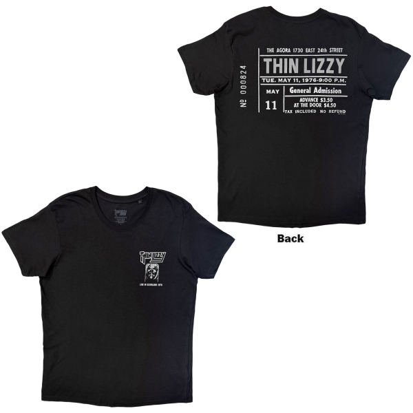 Thin Lizzy - Cleveland 76 Ticket Uni Bl T-Shirt i gruppen MERCH / Klær / T-skjorter hos Bengans Skivbutik AB (5685532r)