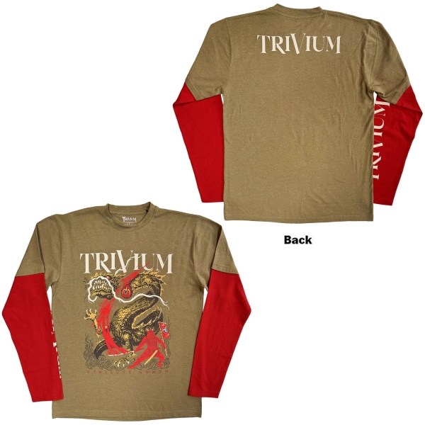 Trivium - Kirisute Gomen Uni Green/Red Layered Longsleeve i gruppen MERCH / Klær / Langermede gensere & drakter hos Bengans Skivbutik AB (5685533r)