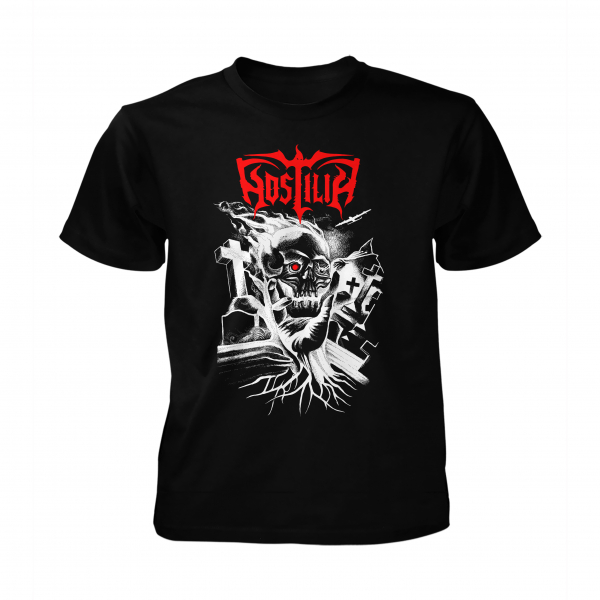 Hostilia - Face The Fire - Black (T-Shirt) i gruppen MERCHANDISE / T-shirt / Heavy Metal hos Bengans Skivbutik AB (5685549r)