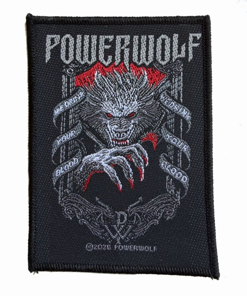 Powerwolf - Patch We Drink Your Blood (10 Cm X i gruppen MERCHANDISE / Accessoarer / Kommende / Metal hos Bengans Skivbutik AB (5691958)