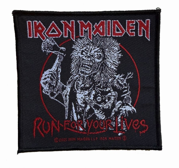 Iron Maiden - Patch Run For Your Lives (9,7 Cm X i gruppen MERCHANDISE / Accessoarer / Kommende / Metal hos Bengans Skivbutik AB (5691966)