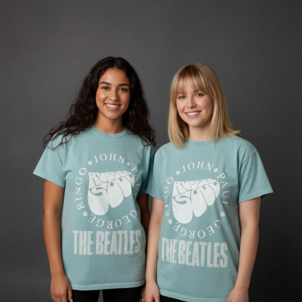 The Beatles - Rubber Soul Circle Unplugged Lady Blue T-Shirt i gruppen MERCHANDISE / T-shirt / Nyheter / Pop-Rock hos Bengans Skivbutik AB (5692976r)