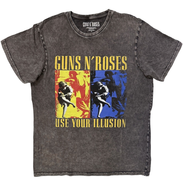 Guns N' Roses - Use Your Illusion Stone Wash Uni Char T-Shirt i gruppen MERCHANDISE / T-shirt / Nyheter / Metal hos Bengans Skivbutik AB (5692991r)