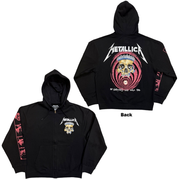 Metallica - In Vertigo Uni Bl Zip Hoodie i gruppen MERCHANDISE / Hoodies / Nyheter / Metal hos Bengans Skivbutik AB (5693004r)